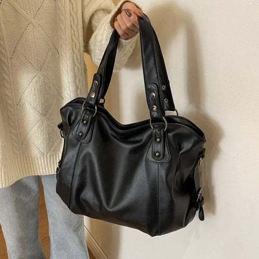 Female Hobo Handbag Large Capacity Shoulder Bags Big Stylsih Casual Tote Bag Ladies A4 Soft Leather Crossbody Bags Business Sac