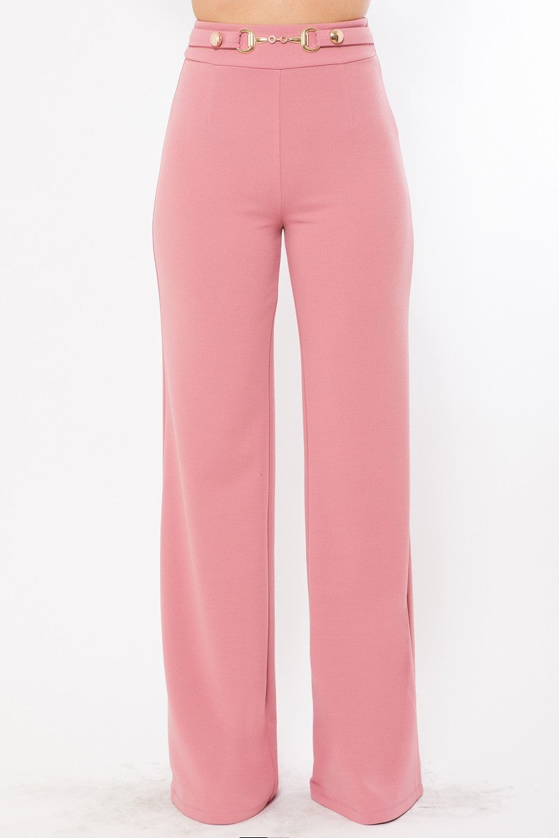 Waist Button And Buckle Detailed Fashion Pants - https://www.luxenorstore.com