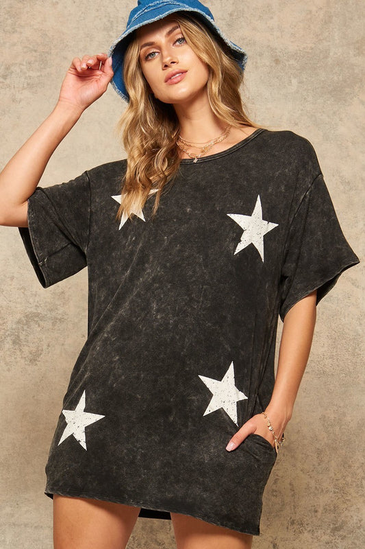 A Mineral-washed Mini Dress - https://www.luxenorstore.com