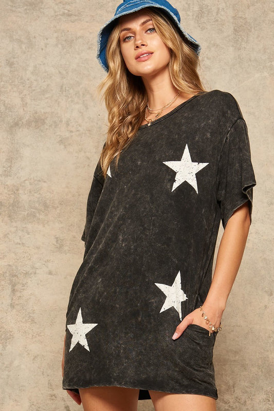 A Mineral-washed Mini Dress - https://www.luxenorstore.com
