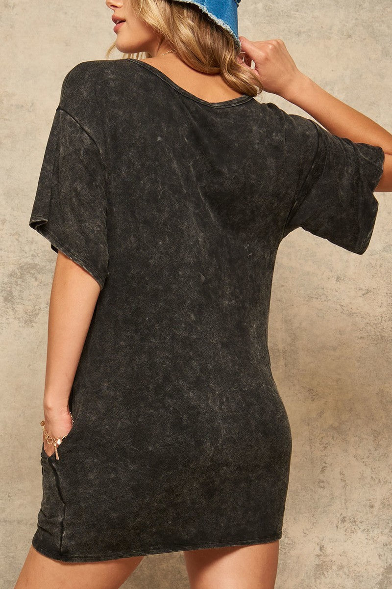 A Mineral-washed Mini Dress - https://www.luxenorstore.com