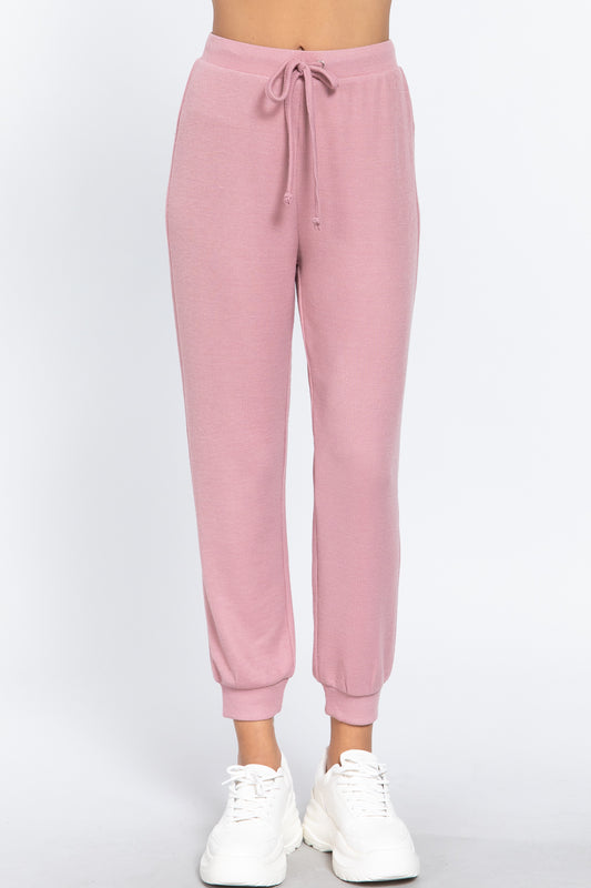 Waist String Detail Hacci Long Pants - https://www.luxenorstore.com