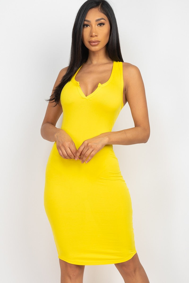 Split Neck Tank Mini Dress - https://www.luxenorstore.com
