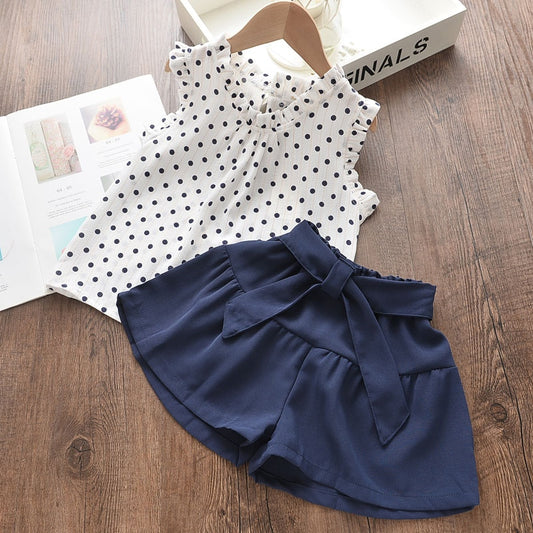 Kids Girls Clothing Sets Summer New Style Brand Baby Girls Clothes short Sleeve T-Shirt+Pant Dress 2Pcs Children Clothes Suits