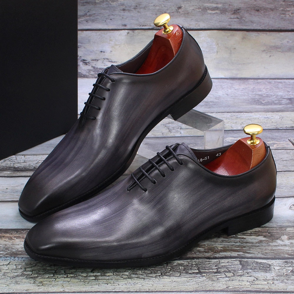 FELIX CHU Men's Real Calf Leather Wholecut Oxfords Classic Dress Shoes Brand Soft Handmade Office Business Formal Shoes for Men