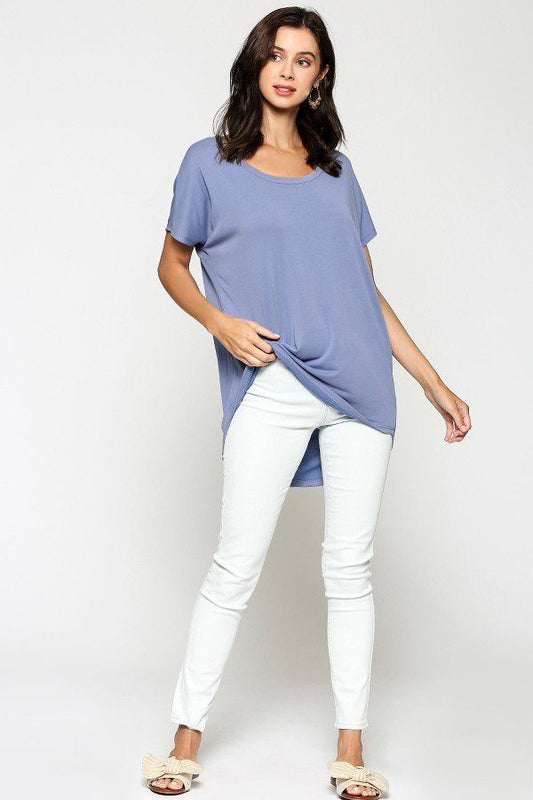 Scoop Neckline Cupro Solid Top