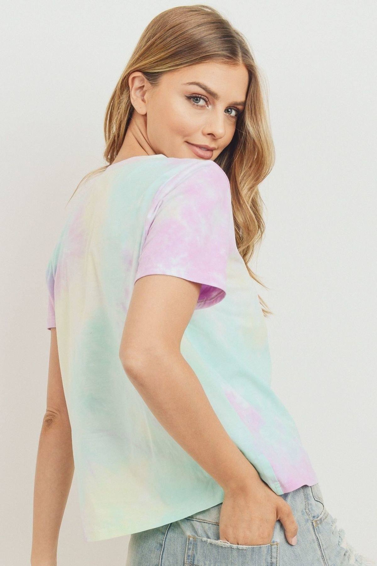 Tie Dyed Round Neck Short Sleeve Tee