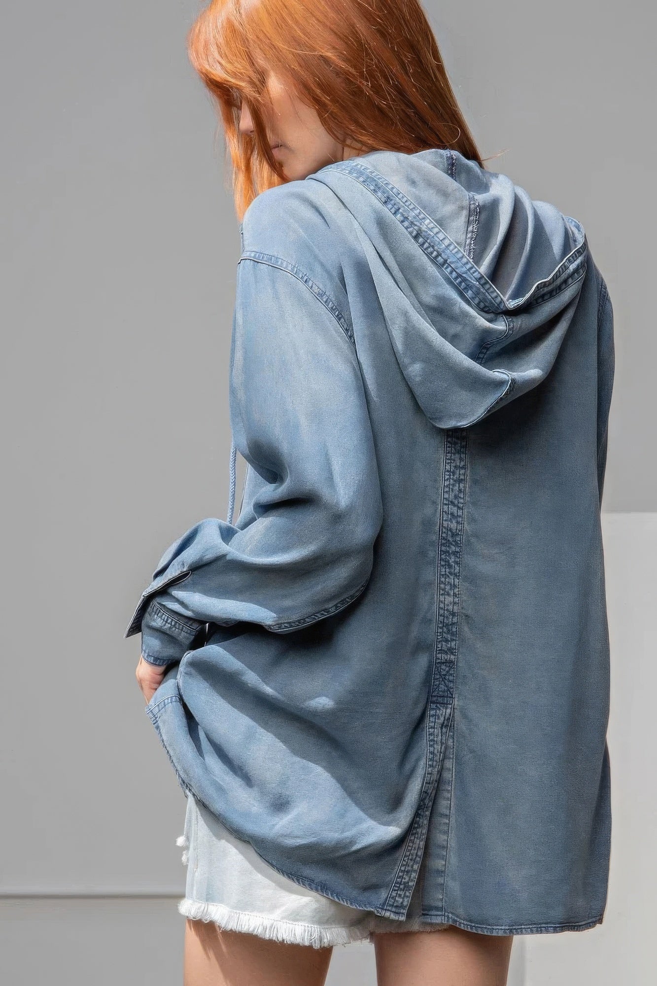 Washed Denim Shirt Jacket