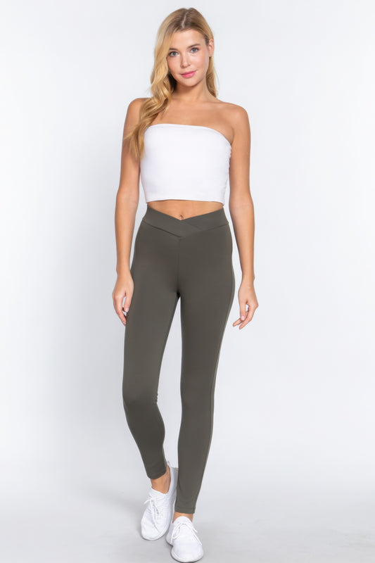 Mid-rise Ponte Pants