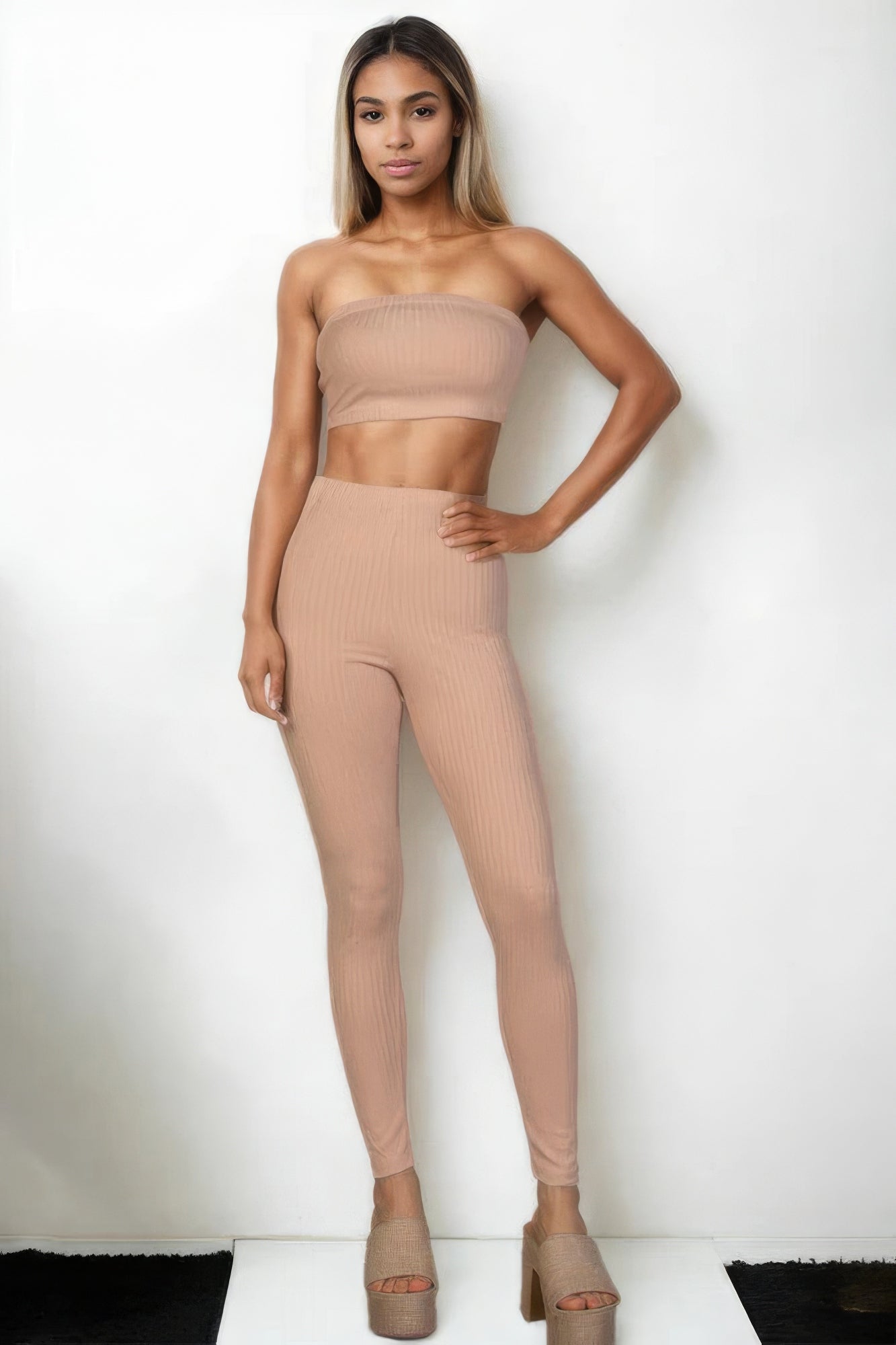 Ribbed Tube Top & Leggings Set