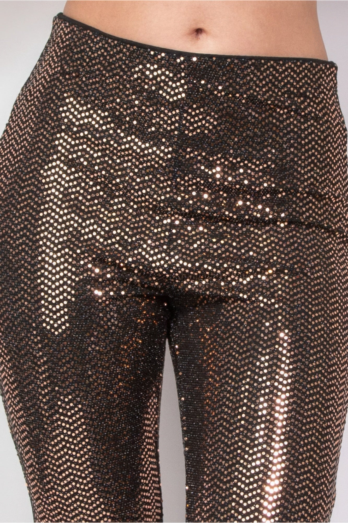 Sequined Fit & Flare Midrise Pants