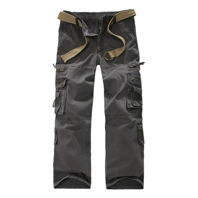 Men's Cargo Pants Multi Pocket Overalls Casual Pants Tactical Commandos Styles Loose Full Length Male Casual Trousers Plus Size