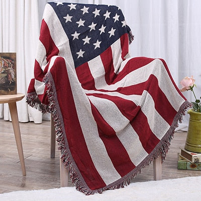 Knitted Sofa Thread Blanket 130x180cm USA UK Geometric Designs Cotton Fabric Bedsheet Spread Couch Cover Quilt Throw Blankets