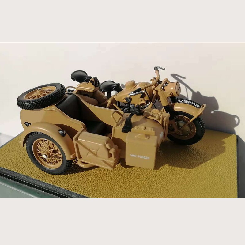 1:24 Scale Diecast Military Model Toy SS18 WWII R75  Sidecar Motorcycle Motorbike Model Collectible Display 9.5CM