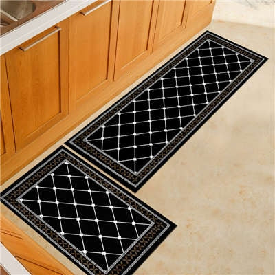 Geometric Kitchen Carpet Floor Mat Rugs Polyester Fiber Printed Home Decorative Anti-Slip Hallway Door Mats Entrance Doormat