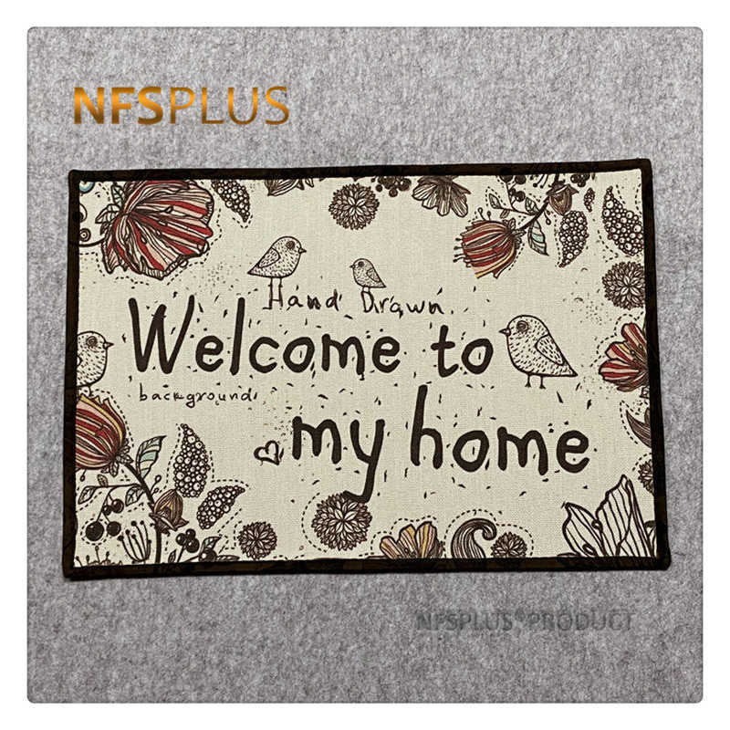 Home Decorative Door Mat Entrance Doormat Indoor Hallway 40x60cm Cotton Linen Printed Japan Style Anti-Slip Floor Carpet Rug