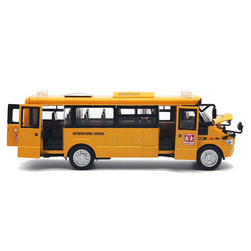 1:32 Scale Big Size America School Bus Toys Diecast Metal Car With Pull Back car vehicle Model Lighting music car hildrens toys