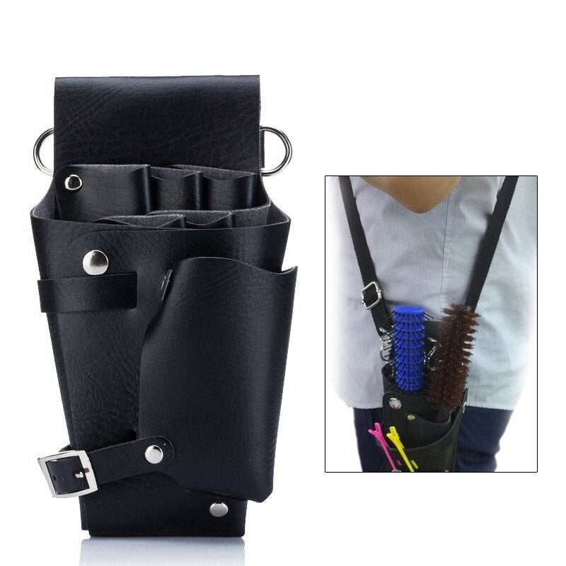 Hair Scissor Bag Clips Comb Case Hairdressing Barber Hair Scissor Holster Pouch Holder tool Salon Waist pack Belt PU Leather Bag