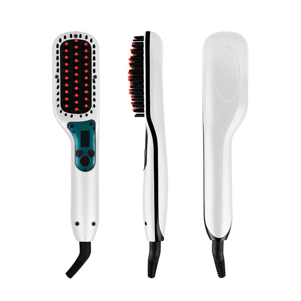 Ionic Multifunction Electric Hair Brush  Straightener Comb Heated Ceramic Straightening  Styling Shape Fluffy Straight