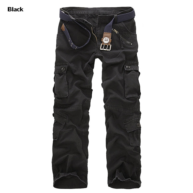 2023 High Quality Men's Cargo Pants Casual Loose Multi Pocket Military Pants Long Trousers for Men Camo Joggers Plus Size 28-40