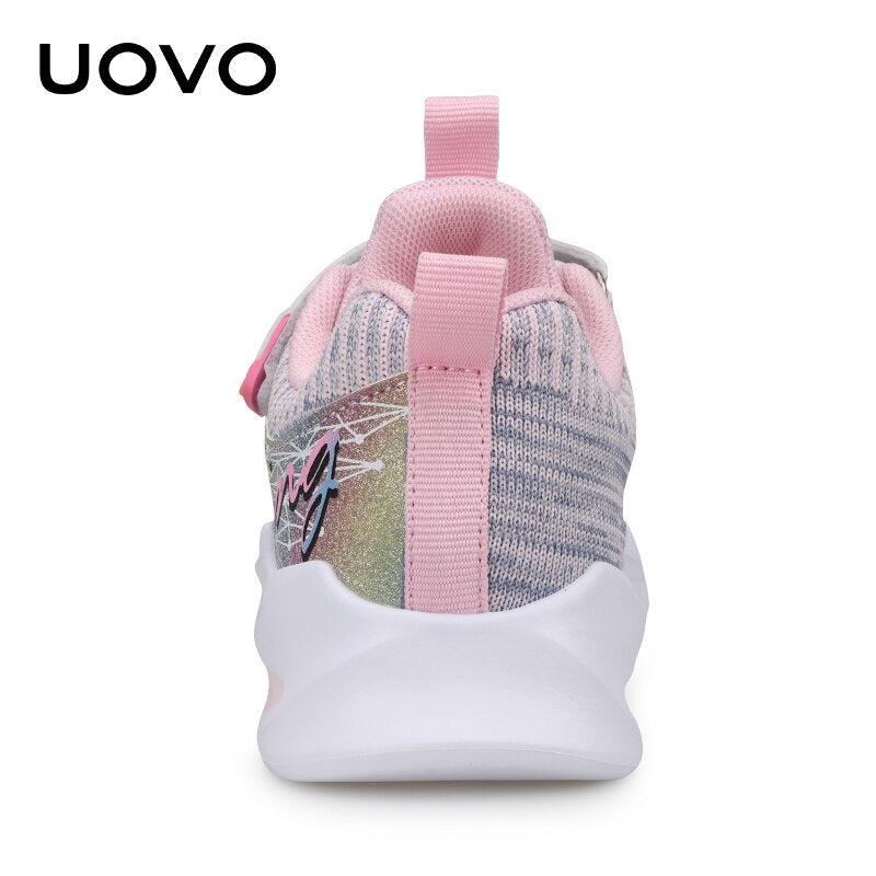 UOVO Kids Sport Running Footwear 2021 Autumn Children Breathable Mesh Shoes Girls Fashion Sneakers #27-35