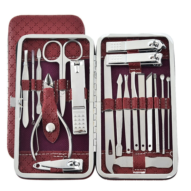 19pcs/set Pruning Nail Clippers Cutting Pliers Set Single Nail Groove Pedicure Inflammation Dead Skin Clipper Tool Home Tool