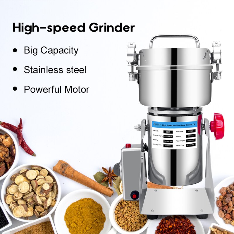 2500G/1000G/800G Food Herb Coffee Grinder Grain Spices Mill Medicine Wheat Dry Food Mixer Chopper