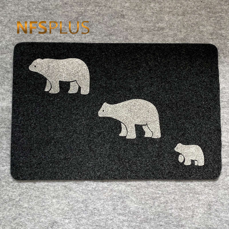 Decorative Front Door Mat Entrance Doormat 40x60CM Polyester Fiber With Embroidered Clover TPR Rubber Anti-Slip Floor Mat Carpet