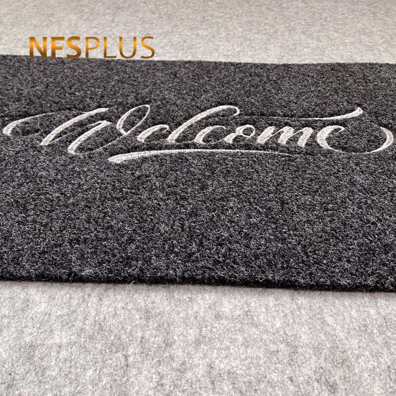 Embroidered Welcome Door Mat Carpet 40x60cm Polyester TPR Rubber Anti-Slip Hallway Floor Mats Home Decorative Entrance Doormat