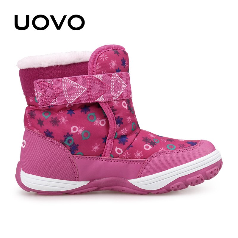 Winter Boots Kids UOVO 2021 New Arrival Warm Shoes Fashion  Plush Boys and Girls Snow Footwear Size #28-36