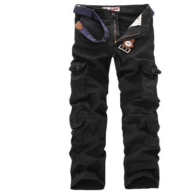 2023 New Men Cargo Pants Mens Loose Army Tactical Pants Multi-pocket Trousers Pantalon Homme Big Size 46 Male Military Overalls