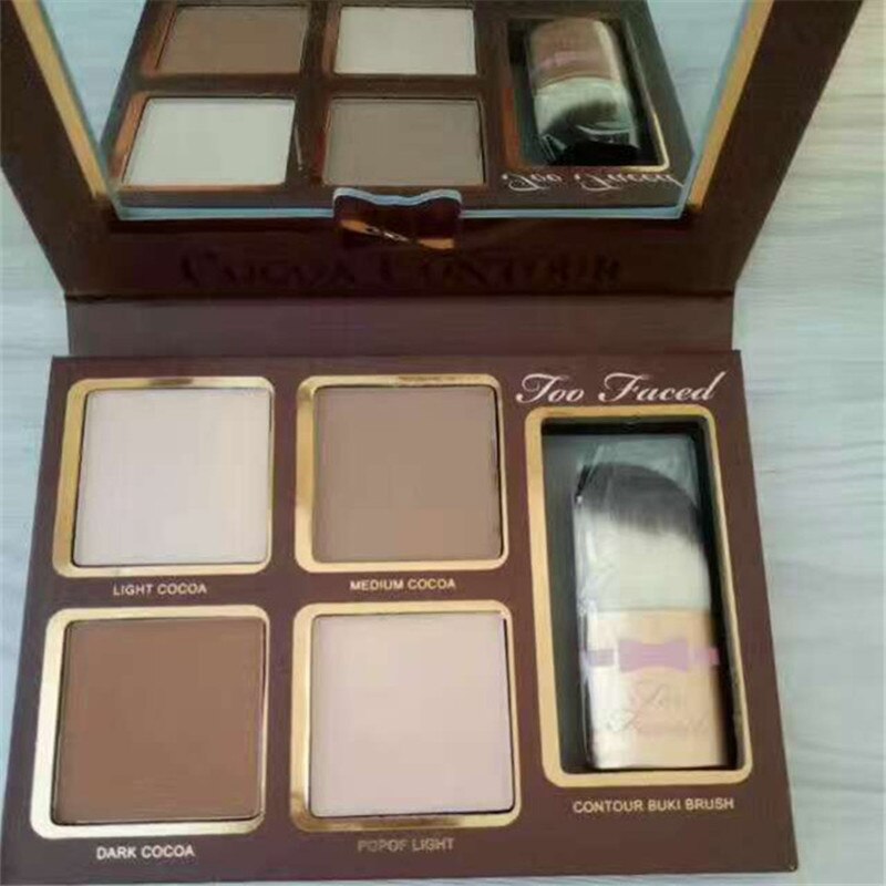 Face Contouring Powder Eyeshadow Palette 4 Colors Highlighter Bronzer Concealer Waterproof Brown Contour Repair Makeup Cosmetics