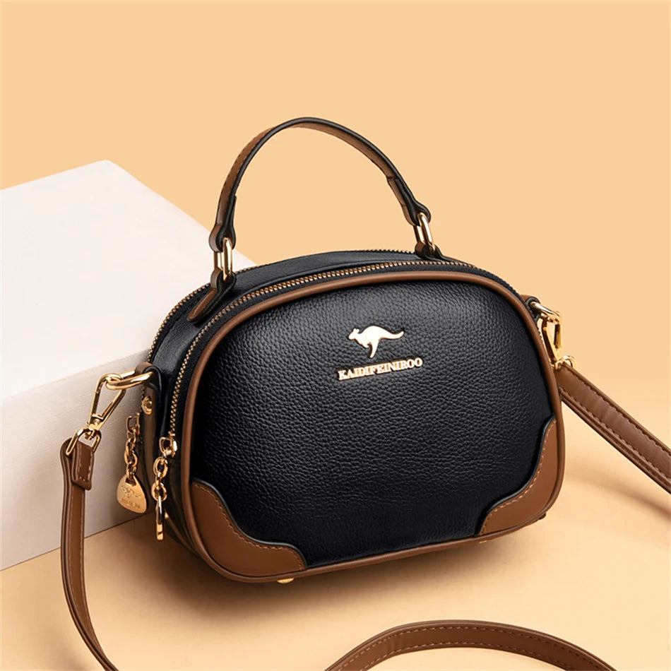 Genuine Top-handle Bag High capacity Luxury Designer Purses and Handbags Women Leather Shoulder Messenger Corssbody Sac Female
