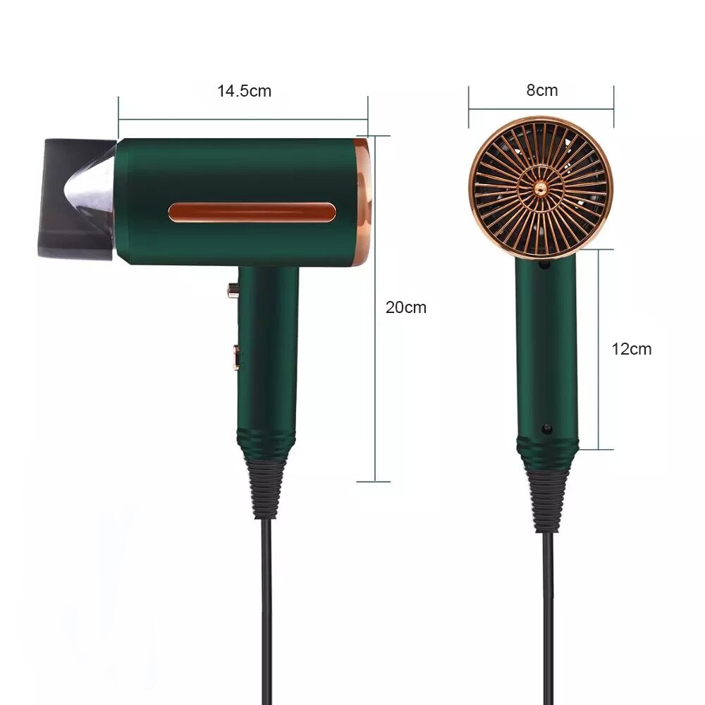 Blower Professional Hair Dryer Strong Wind Negative Ion Blow  with Noise Reduction Treatment Hot and Cold  Quick Dry EU