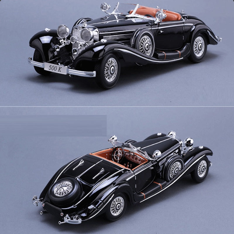 1:18 Scale Simulation Diecast Alloy Antique Car Model Toys 1936 500k Classic Version Diecast Metal Vintage Car Model Collectible