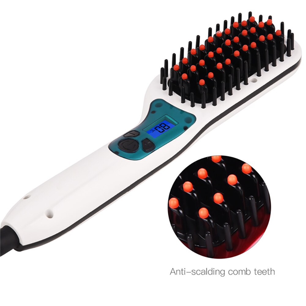 Ionic Multifunction Electric Hair Brush  Straightener Comb Heated Ceramic Straightening  Styling Shape Fluffy Straight