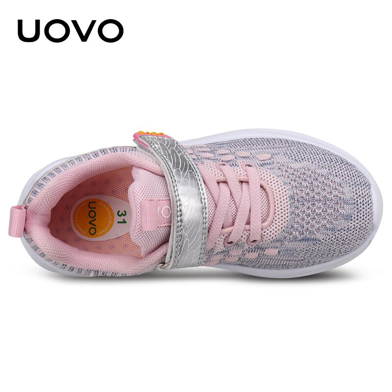 UOVO Kids Sport Running Footwear 2021 Autumn Children Breathable Mesh Shoes Girls Fashion Sneakers #27-35