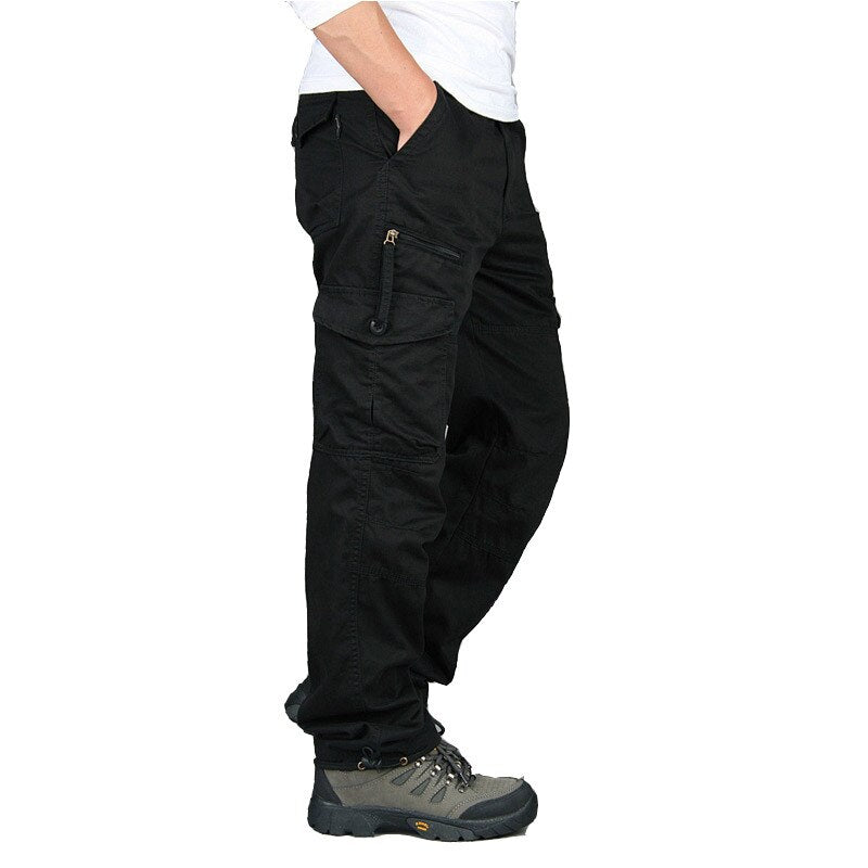 Mens Cargo Pants Casual Tactical Pants Military Army Cotton Zipper Streetwear Autumn Overalls Men Military Style Trousers