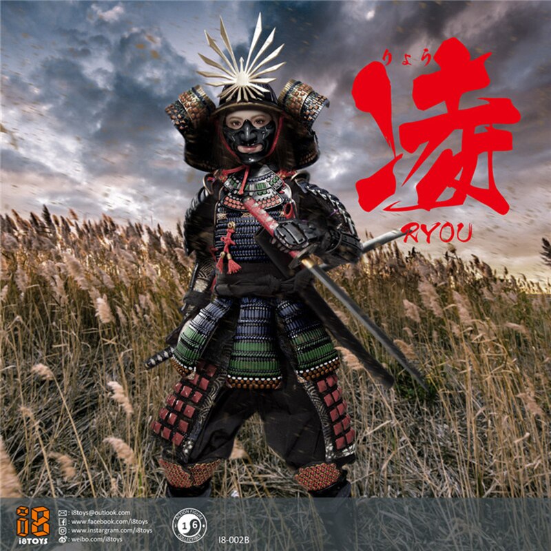 1/6 Scale Japan Samurai Female Warrior 2.0 12Inches Action Figure Red/Black Armor Version Model Collectible Display  I8-002 Ryou