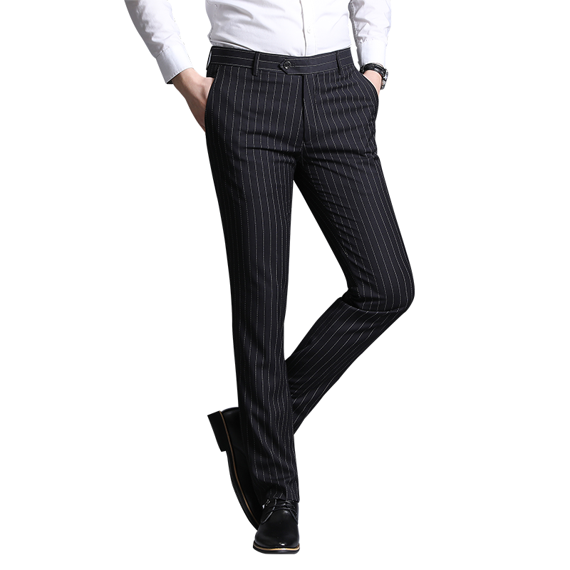 2023 Mens Suit Pants Fashion Business Casual Formal Suit Trousers Men Stripe Straight Men Dress Pant Trajes De Hombres De Vestir