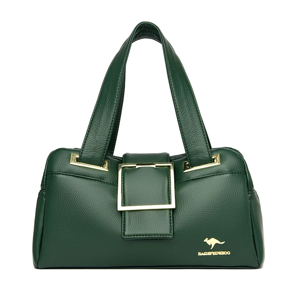 Women Multi-layers Top-handle Bag Quality Leather Handbags Purses Female Luxury Designer Large Capacity Boston Ladies Sac A Main