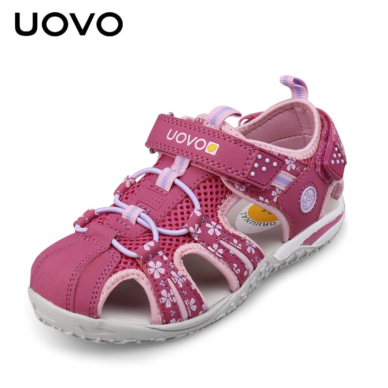 UOVO 2021 Children Shoes Fashion Kids Footwear For Girls Hook-And-Loop Cut-Outs Summer Beach Sandals Size 26-36