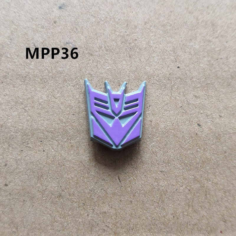 WeiJiang Autobot Decepticons Logo MPP10 MPP27 MPP36 iron skin Optimus shoulder standard metal relief logo For PVC Action Model