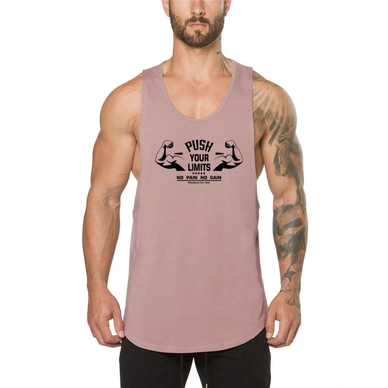 Gym Clothing Bodybuilding Stringer Tank Top Men Fitness Tanktop Summer Cotton Sports Muscle Vest Male Fashion Sleeveless Shirts