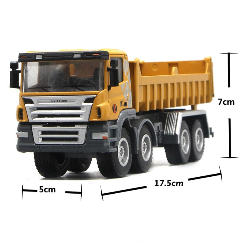 1:50 Scale 18CM Dump Trucks Excavator Diecast Metal Car Model Construction Vehicle Toys for Kids Birthday Gifts Car Collection