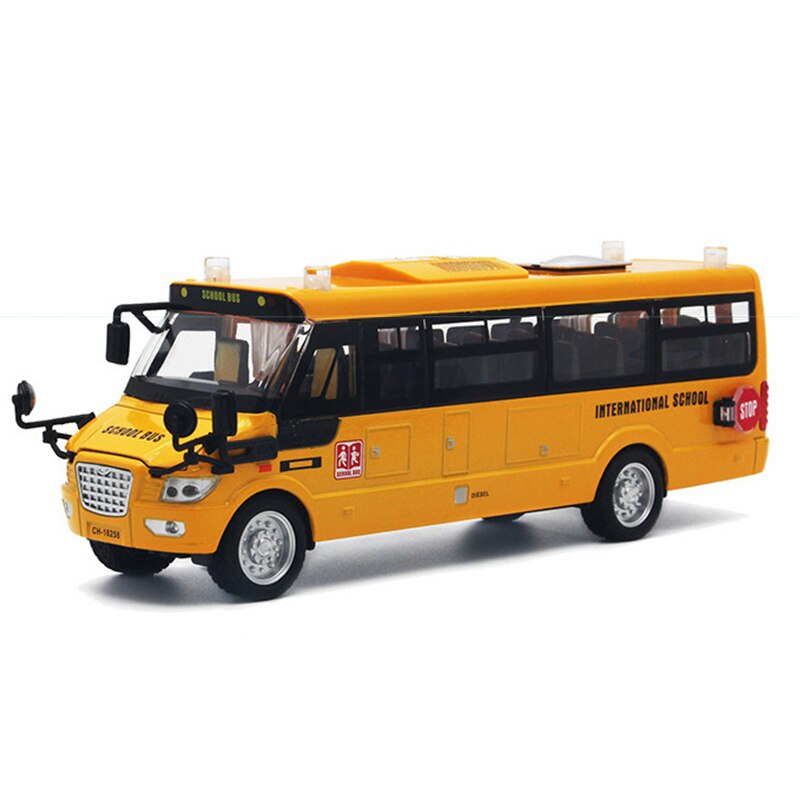 1:32 Scale Big Size America School Bus Toys Diecast Metal Car With Pull Back car vehicle Model Lighting music car hildrens toys