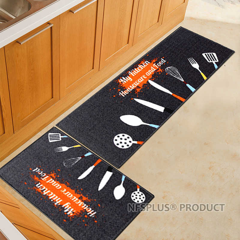 Kitchen Carpet Floor Mat 40x60cm 40x120cm Polyester Fiber Anti-Slip Kitchen Rug Home Decorative Front Door Mat Entrance Doormat