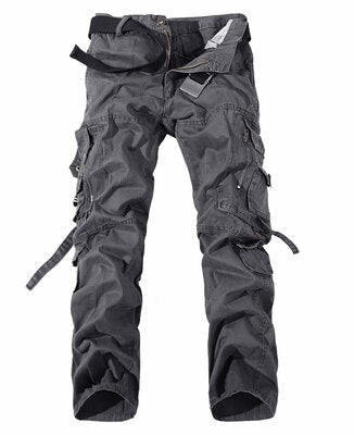 Cargo Pant Men Multi-Pocket Overall Male Combat Cotton Straight Trousers Army Casual Joggers Pants Plus Size 42 Full Length