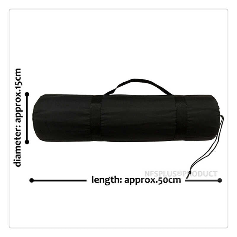 Black Nylon Carry Bag Backpack Length 50cm Diameter 15cm Cylindrical Waterproof Underbed Storage Bag Reusable Drawstring Bags