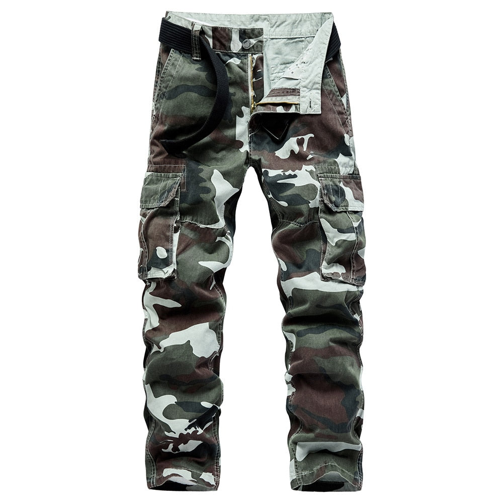 Cargo Pants Camouflage Pants Men Casual Camo Cargo Baggy Trousers Joggers Streetwear Cotton Multi-pocket Military Tactical Pants